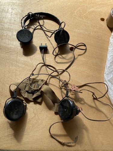 Ww2 lotto cuffie radio inglesi - lotto,