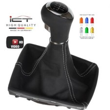 Pomello cambio 6 marce ICT pelle per Opel Astra H GTC no OPC cucitura LED argento B56