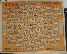 "SVEA KISTOISK PANORAMA" SVEZIA FINE XIX SECOLO ALTRO ANTICO GIOCO DA TAVOLO MAPPA