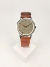 ELECTION VINTAGE WATCH, 37 mm METAL CHROME, BROWN LEATHER STRAP