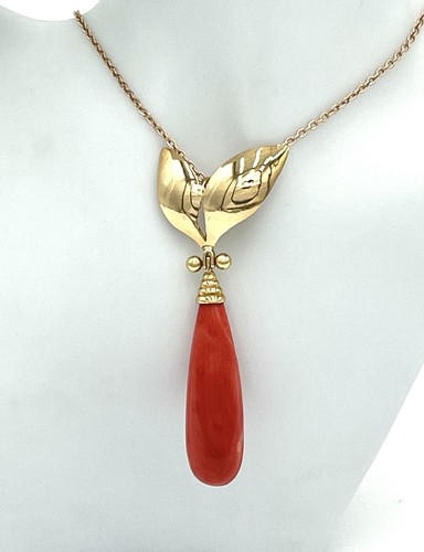 Ciondolo oro 18kt corallo - ciondolo,