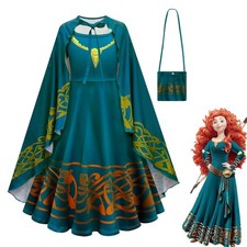 Cosplay Brave Princess Merida Tute Mascherate Halloween Bambini Ragazze