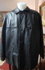Men's black leather coat