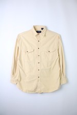 Vintage Flannel Plaid Shirt Yellow Medium