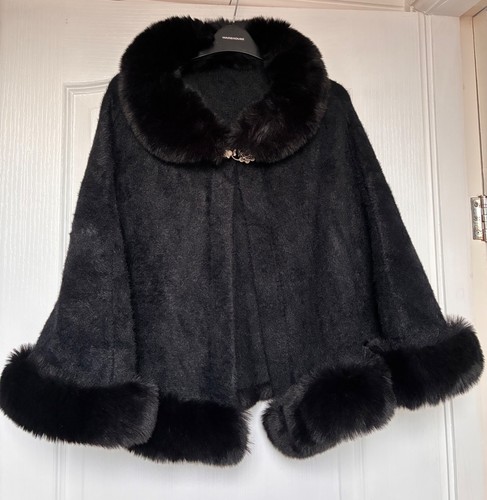 Poncho mantello nero - , in