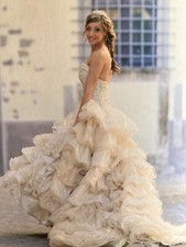 Abito Sposa Gioiello, Swarovski, Alta moda, Taglia 38-42, Panna e Oro, 6 Pezzi