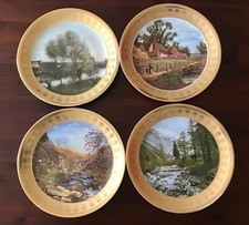 Piatti decorativi porcellana Kronester Bavaria inciso oro 