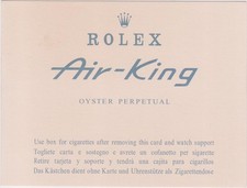 Rolex Air-King Cigarettes Card