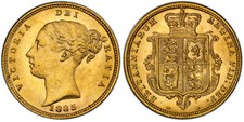 GRAN BRETAGNA Vittoria 1885 AV Mezza Sovrana. PCGS MS64 S-3861; 389e; Marsh 459