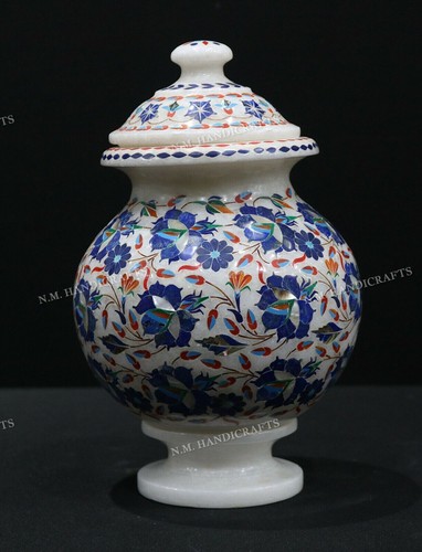 Vaso marmo intarsio - 12",,