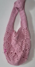 Borsa uncinetto, rosa , borsa
