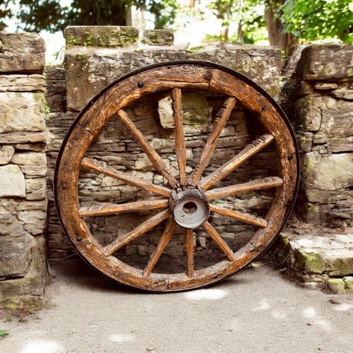 Ruota carro antica legno - carro,