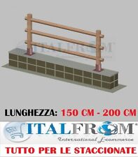 Staccionata Steccato Recinzione in Legno di Pino con 3 Fori a Tassellare