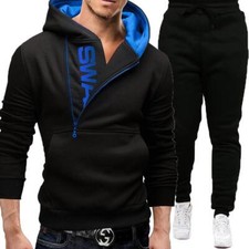 Set abbigliamento sportivo uomo due pezzi abbigliamento sportivo con cappuccio + pantaloni invernali casual outdoor