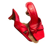 Mules Rosse Tacco 6 Zara