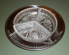 Piatto da portata 3 scomparti acciaio e cristallo cm 29 - usato - vintage