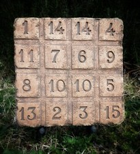 QUADRATO MAGICO DI SUBIRACHS SAGRADA FAMILIA 25X25CM NUOVO TERRACOTTA APPENDERE 