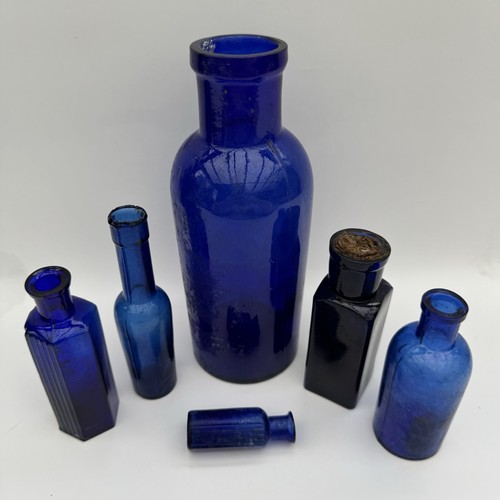Antique old blue chemist - antique,