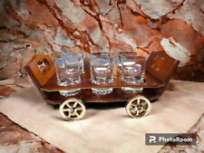 Carrettino Legno Portabicchieri Vintage per Liquori