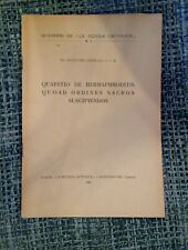 Quæstio de hermaphroditis quoad ordines sacros suscipiendos