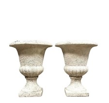 Coppia di grandi vasi medicali in pietra ricostruita epoca inizio XX secolo