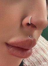 Set da 2 Cerchietti da naso in Argento 925 Sterling Nickel Free con Zirconi