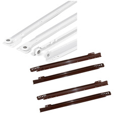 COPPIA GUIDE SCORREVOLI A RULLO PER CASSETTI BIANCHE MARRONI PORTATA 25 KG