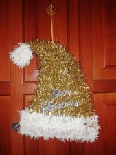 decorazione porta casa cappello natale oro appendi porta natale