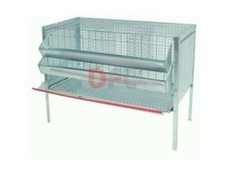 GABBIA GALLINE OVAIOLE TRE CELLE  9 capi Cm107X50X80h zincata con raccogli uova