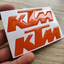Coppia adesivi resinati 3D scritta KTM... Rifrangenti !