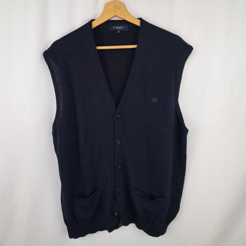 Gilet burberry lana blu con - burberry,