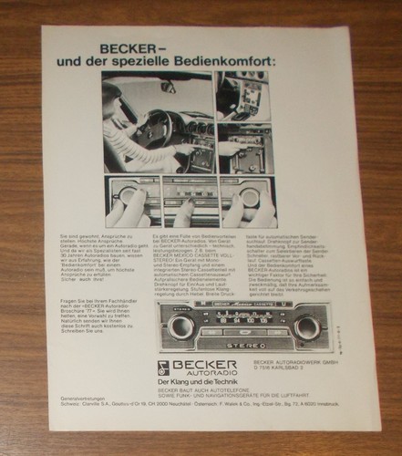Rara pubblicità becker - rara,