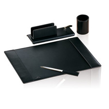 SERVIZIO DA SCRITTOIO UNO SPECCHIO 4 PZ 50X35 CM IN SEMILPELLE NERO - MUNARI