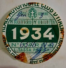 BOLLO RACI 1934 Tassa di Circolazione Autoveicoli  Targa 6516 Novara