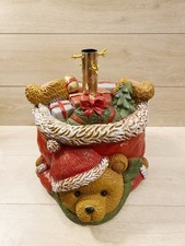 Base Albero Natalizia Con Orsetto Teddy Natale PortaDoni Tronco 42x36x36cm