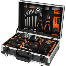 Set 95 utensili cassetta attrezzi valigetta rinforzata telaio alluminio 37x25x13