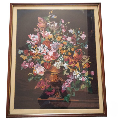 Quadro vintage ricamo mezzo - ricamo,