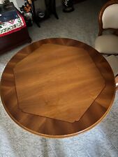 MOBILI 2G - Tavolo rotondo classico allungabile legno tinta noce 120x120x80.