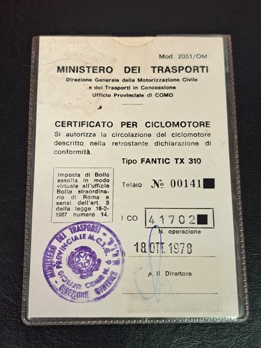 Libretto originale certificato - libretto,