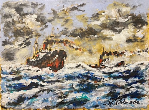 Nave mare acrilico carta - mare,