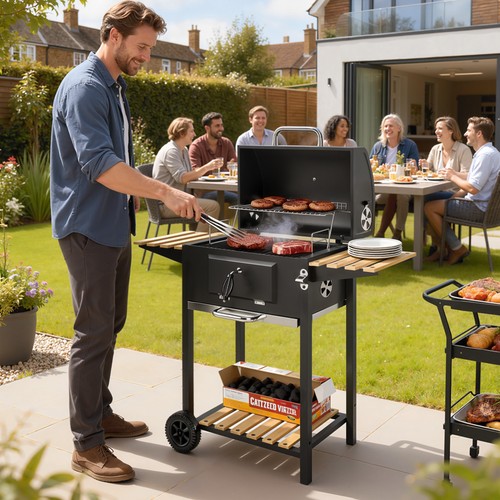 Barbecue carbone grill con - barbecue,