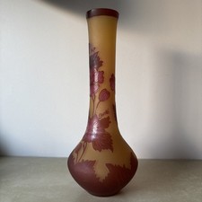 Vaso vetro cammeo punta gallé - vaso,
