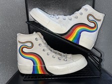 Scarpe da ginnastica Converse donna beige taglia UK 4 Trova il tuo orgoglio arcobaleno 