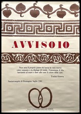 1981 * Manifesto, Poster Arte "TONINO GUERRA - Avviso 10" Italia (B)