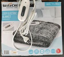 Silvercrest Coperta Riscaldata da Getto 6 Impostazioni di Calore Morbido Pile, Grigio (Aperto)