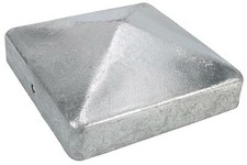 Fence pole cap, hot galvanized
