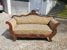 Divano a barca in noce Luigi