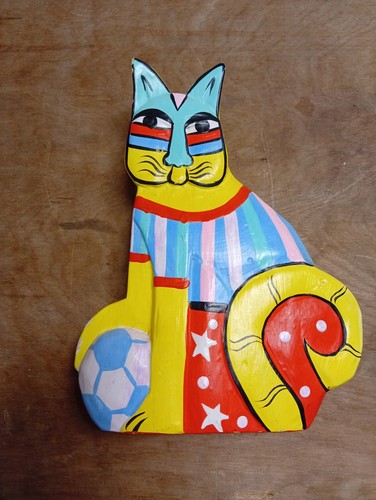 Statuetta legno gatto - in,
