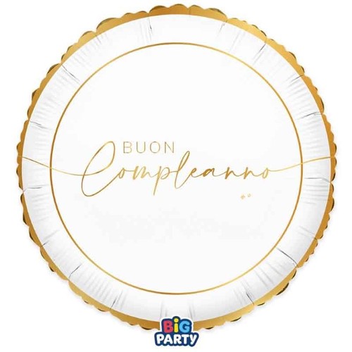 Pallone buon compleanno bianco - compleanno,