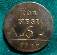 REGNO DI NAPOLI FERDINANDO IV 6 TORNESI 1800 RARO